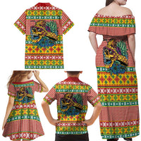 Hawaiian Pineapples Skull Family Matching Off Shoulder Maxi Dress and Hawaiian Shirt Mele Kalikimaka Palaka Quilt Pattern LT9 - Polynesian Pride