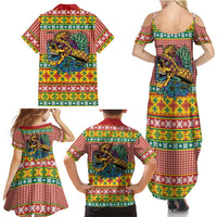 Hawaiian Pineapples Skull Family Matching Summer Maxi Dress and Hawaiian Shirt Mele Kalikimaka Palaka Quilt Pattern LT9 - Polynesian Pride