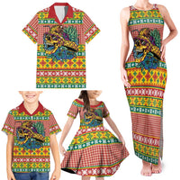 Hawaiian Pineapples Skull Family Matching Tank Maxi Dress and Hawaiian Shirt Mele Kalikimaka Palaka Quilt Pattern LT9 - Polynesian Pride