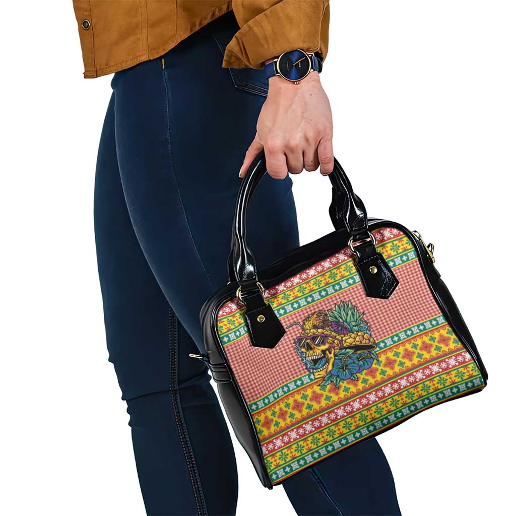Hawaiian Pineapples Skull Shoulder Handbag Mele Kalikimaka Palaka Quilt Pattern LT9 - Polynesian Pride