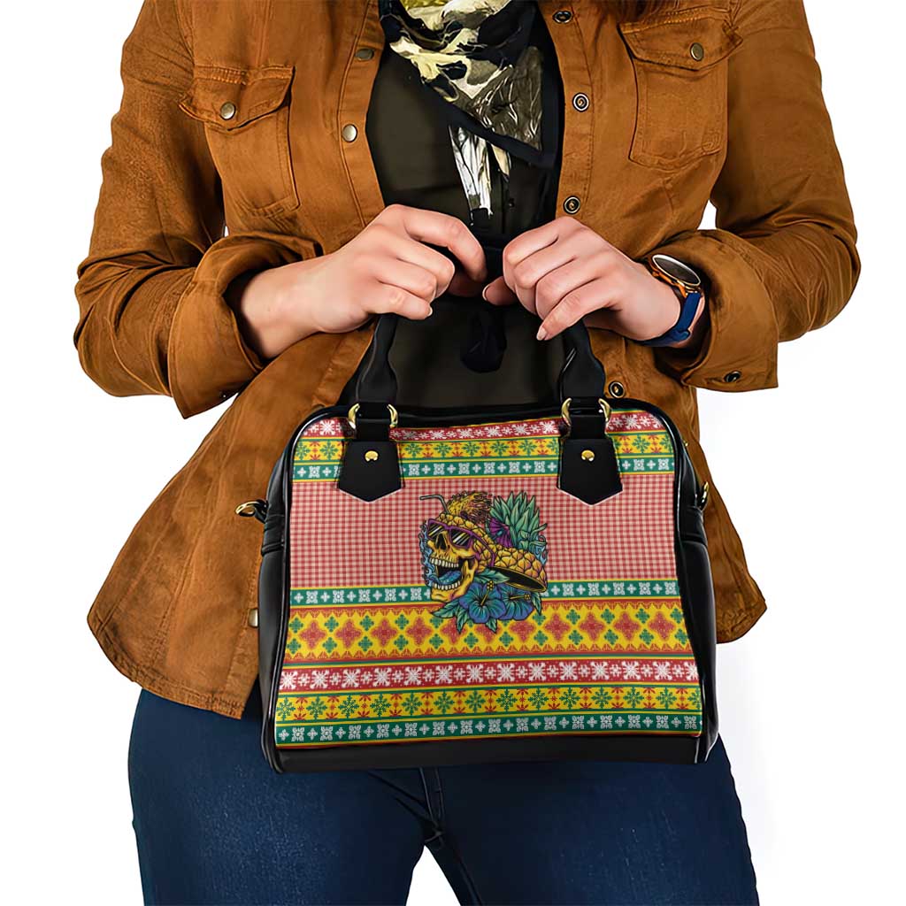 Hawaiian Pineapples Skull Shoulder Handbag Mele Kalikimaka Palaka Quilt Pattern LT9 - Polynesian Pride