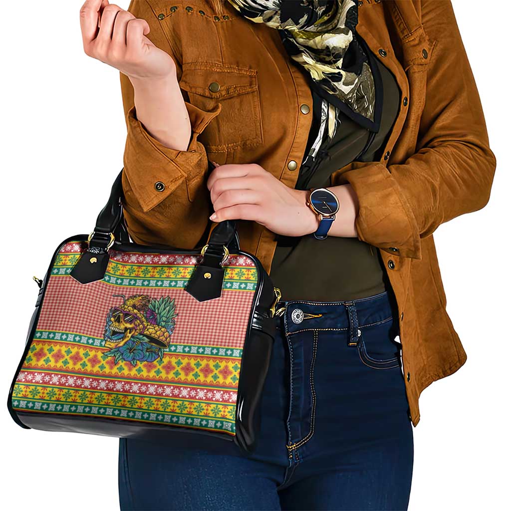 Hawaiian Pineapples Skull Shoulder Handbag Mele Kalikimaka Palaka Quilt Pattern LT9 - Polynesian Pride