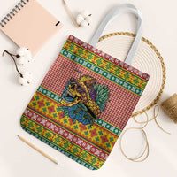 Hawaiian Pineapples Skull Tote Bag Mele Kalikimaka Palaka Quilt Pattern - Polynesian Pride