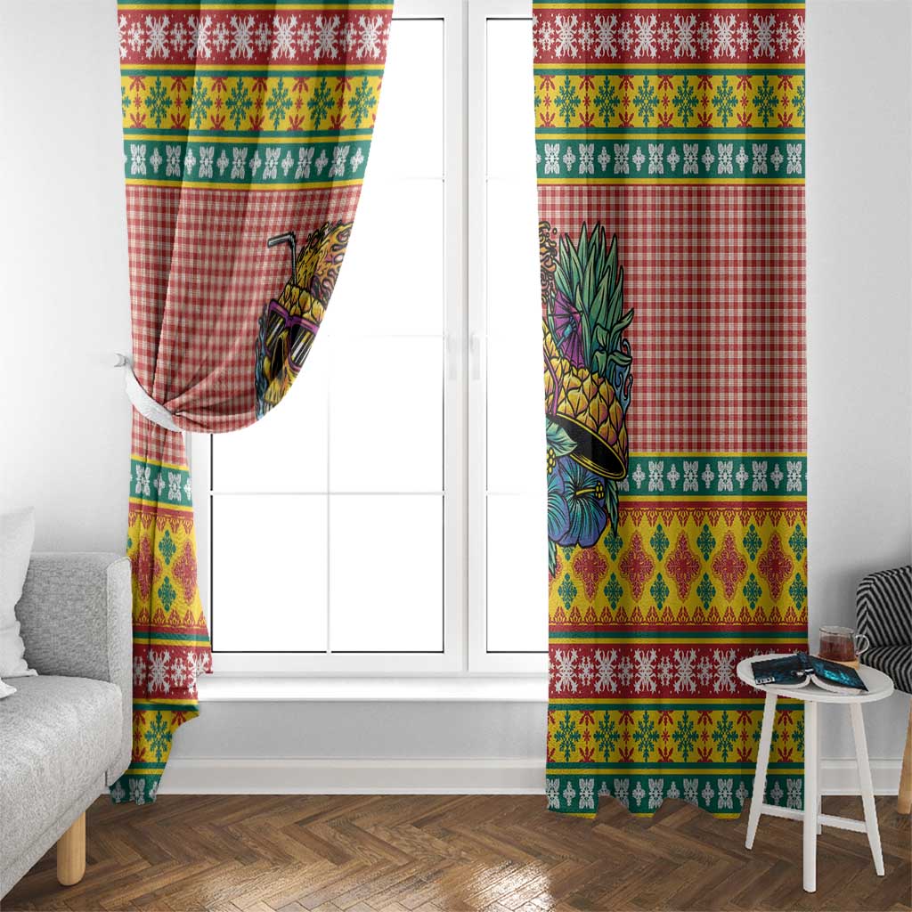 Hawaiian Pineapples Skull Window Curtain Mele Kalikimaka Palaka Quilt Pattern LT9 - Polynesian Pride