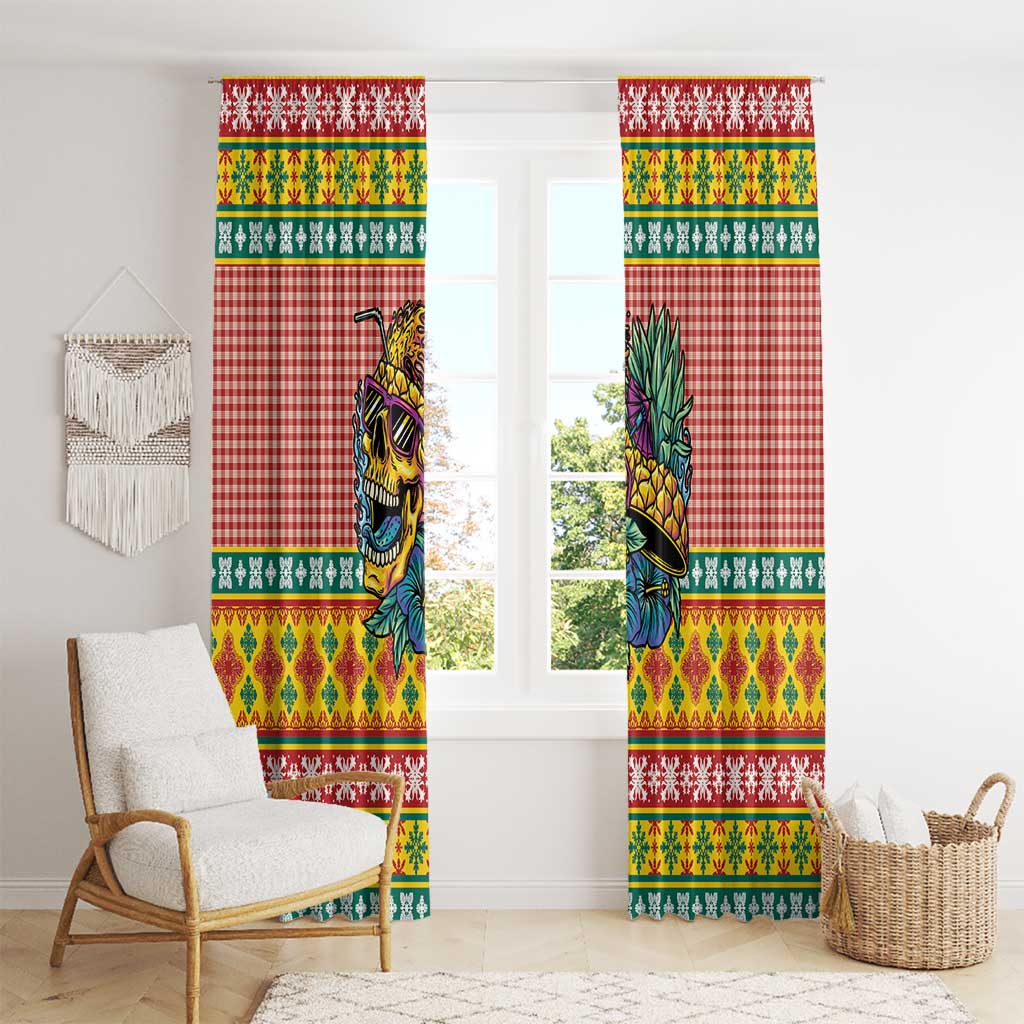 Hawaiian Pineapples Skull Window Curtain Mele Kalikimaka Palaka Quilt Pattern LT9 - Polynesian Pride