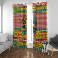 Hawaiian Pineapples Skull Window Curtain Mele Kalikimaka Palaka Quilt Pattern LT9 With Grommets Yellow - Polynesian Pride