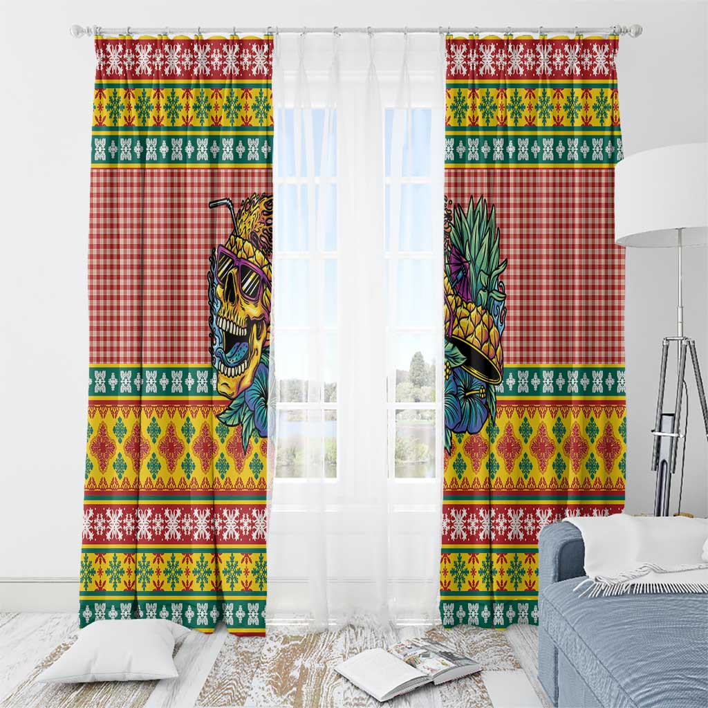 Hawaiian Pineapples Skull Window Curtain Mele Kalikimaka Palaka Quilt Pattern LT9 - Polynesian Pride