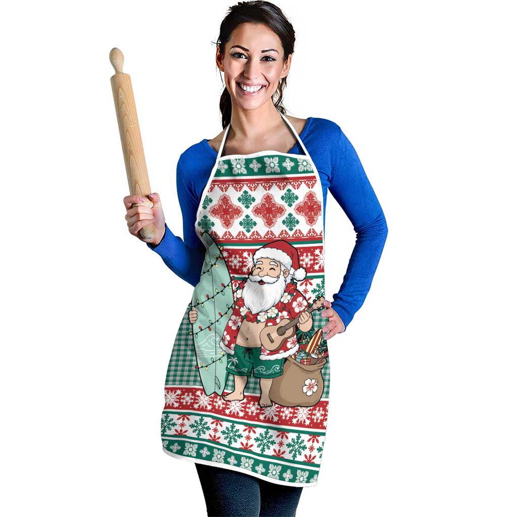 Hawaiian Funny Santa Surf Apron Mele Kalikimaka Palaka Quilt Pattern - Polynesian Pride