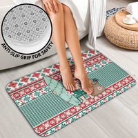 Hawaiian Funny Santa Surf Bathroom Set Mele Kalikimaka Palaka Quilt Pattern LT9 - Polynesian Pride