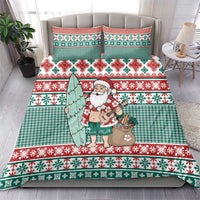 Hawaiian Funny Santa Surf Bedding Set Mele Kalikimaka Palaka Quilt Pattern LT9 - Polynesian Pride