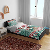 Hawaiian Funny Santa Surf Bedding Set Mele Kalikimaka Palaka Quilt Pattern LT9 - Polynesian Pride