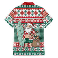 Hawaiian Funny Santa Surf Hawaiian Shirt Mele Kalikimaka Palaka Quilt Pattern - Polynesian Pride