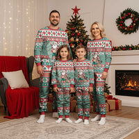Hawaiian Funny Santa Surf Christmas Pajama Set Mele Kalikimaka Palaka Quilt Pattern - Polynesian Pride