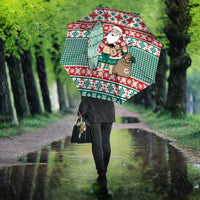 Hawaiian Funny Santa Surf Umbrella Mele Kalikimaka Palaka Quilt Pattern - Polynesian Pride