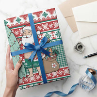 Hawaiian Funny Santa Surf Wrapping Paper Mele Kalikimaka Palaka Quilt Pattern LT9 - Polynesian Pride
