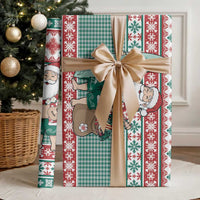 Hawaiian Funny Santa Surf Wrapping Paper Mele Kalikimaka Palaka Quilt Pattern LT9 - Polynesian Pride