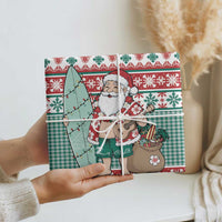 Hawaiian Funny Santa Surf Wrapping Paper Mele Kalikimaka Palaka Quilt Pattern LT9 - Polynesian Pride