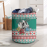 Hawaiian Skull Surfs Laundry Basket Mele Kalikimaka Palaka Quilt Pattern LT9 Green - Polynesian Pride
