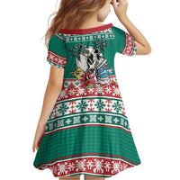 Hawaiian Skull Surfs Family Matching Mermaid Dress and Hawaiian Shirt Mele Kalikimaka Palaka Quilt Pattern LT9 - Polynesian Pride