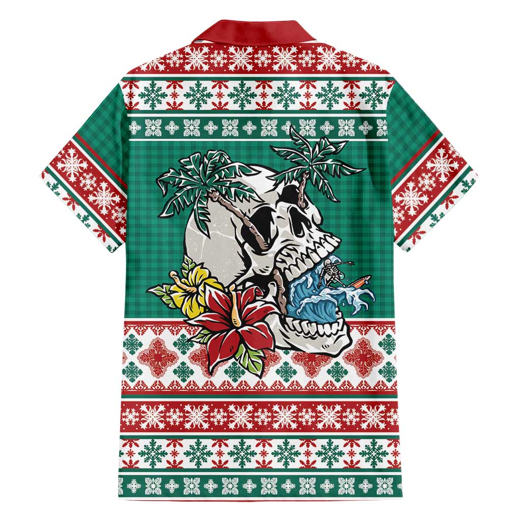 Hawaiian Skull Surfs Family Matching Tank Maxi Dress and Hawaiian Shirt Mele Kalikimaka Palaka Quilt Pattern LT9 - Polynesian Pride