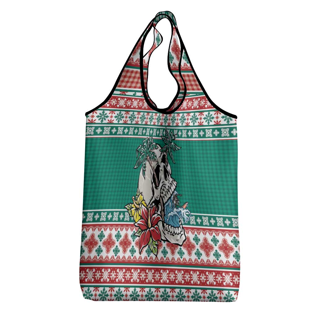 Hawaiian Skull Surfs Grocery Bag Mele Kalikimaka Palaka Quilt Pattern LT9 - Polynesian Pride