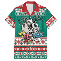 Hawaiian Skull Surfs Hawaiian Shirt Mele Kalikimaka Palaka Quilt Pattern - Polynesian Pride