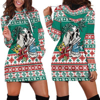 Hawaiian Skull Surfs Hoodie Dress Mele Kalikimaka Palaka Quilt Pattern LT9 - Polynesian Pride