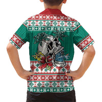 Hawaiian Skull Surfs Kid Hawaiian Shirt Mele Kalikimaka Palaka Quilt Pattern LT9 - Polynesian Pride
