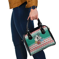 Hawaiian Skull Surfs Shoulder Handbag Mele Kalikimaka Palaka Quilt Pattern - Polynesian Pride
