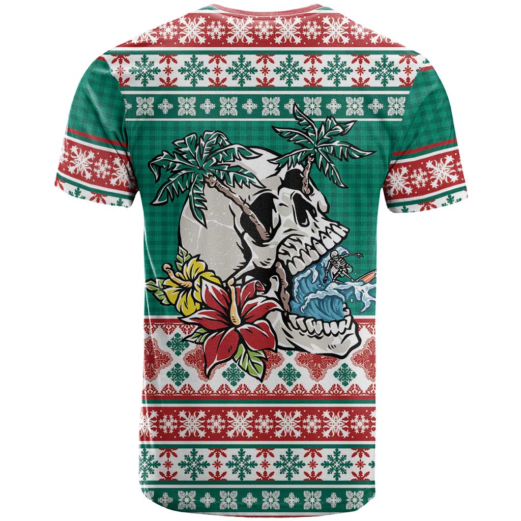 Hawaiian Skull Surfs T Shirt Mele Kalikimaka Palaka Quilt Pattern LT9 - Polynesian Pride