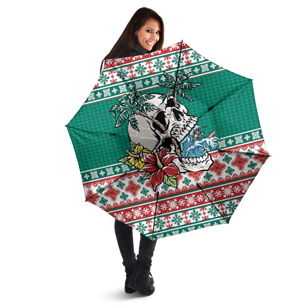 Hawaiian Skull Surfs Umbrella Mele Kalikimaka Palaka Quilt Pattern LT9 - Polynesian Pride