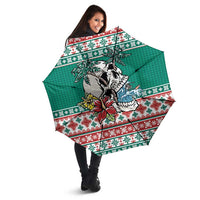 Hawaiian Skull Surfs Umbrella Mele Kalikimaka Palaka Quilt Pattern LT9 - Polynesian Pride