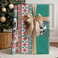Hawaiian Skull Surfs Wrapping Paper Mele Kalikimaka Palaka Quilt Pattern LT9 - Polynesian Pride