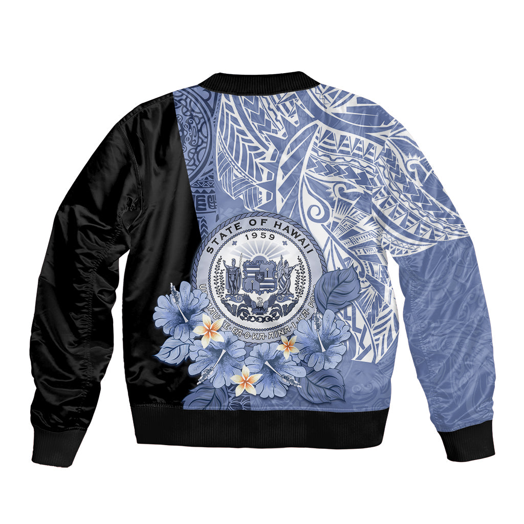 Aloha Vintage Hawaii Tribal Bomber Jacket Blue Style LT9 - Polynesian Pride