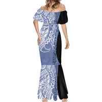 Aloha Vintage Hawaii Tribal Mermaid Dress Blue Style LT9 - Polynesian Pride