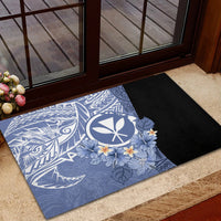 Aloha Vintage Hawaii Tribal Rubber Doormat Blue Style LT9 - Polynesian Pride
