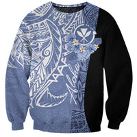 Aloha Vintage Hawaii Tribal Sweatshirt Blue Style LT9 Unisex Blue - Polynesian Pride