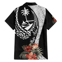 Hafa Adai Guam Family Matching Tank Maxi Dress and Hawaiian Shirt Tropical Flowers with Polynesian Pattern LT9 - Polynesian Pride