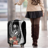 Hafa Adai Guam Luggage Cover Tropical Flowers with Polynesian Pattern LT9 - Polynesian Pride