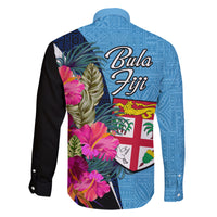 Bula Fiji Vintage Fijian Masi Pattern Family Matching Tank Maxi Dress and Hawaiian Shirt Blue Unique LT9 - Polynesian Pride