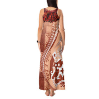 Vintage Tonga Kahoa Heilala Flower Tank Maxi Dress LT9 - Polynesian Pride