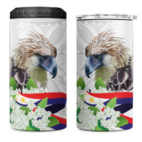 Philippines Eagle and Sampaguita Flowers 4 in 1 Can Cooler Tumbler Polynesian Pattern LT9 One Size: 16 oz White - Polynesian Pride