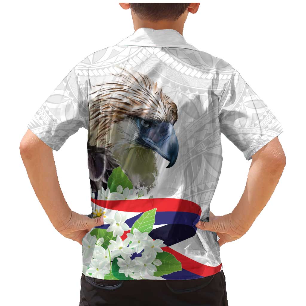 Philippines Eagle and Sampaguita Flowers Family Matching Mermaid Dress and Hawaiian Shirt Polynesian Pattern LT9 - Polynesian Pride