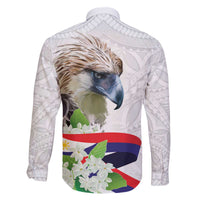 Philippines Eagle and Sampaguita Flowers Family Matching Off The Shoulder Long Sleeve Dress and Hawaiian Shirt Polynesian Pattern LT9 - Polynesian Pride
