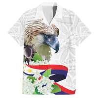 Philippines Eagle and Sampaguita Flowers Family Matching Puletasi and Hawaiian Shirt Polynesian Pattern