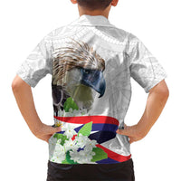Philippines Eagle and Sampaguita Flowers Family Matching Short Sleeve Bodycon Dress and Hawaiian Shirt Polynesian Pattern LT9 - Polynesian Pride