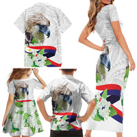 Philippines Eagle and Sampaguita Flowers Family Matching Short Sleeve Bodycon Dress and Hawaiian Shirt Polynesian Pattern LT9 - Polynesian Pride