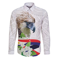 Philippines Eagle and Sampaguita Flowers Family Matching Tank Maxi Dress and Hawaiian Shirt Polynesian Pattern