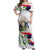 Philippines Eagle and Sampaguita Flowers Off Shoulder Maxi Dress Polynesian Pattern