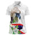 Philippines Eagle and Sampaguita Flowers Women Polo Shirt Polynesian Pattern
